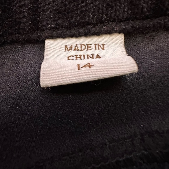 Coldwater Creek Natural Fit Black Velvet WideLeg Bootcut Cotton Trouser Pants 14 - Picture 5 of 9